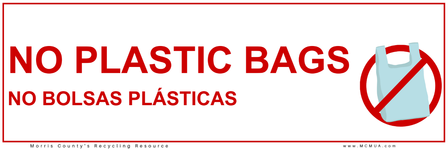 image of decal for No PLastic Bags for Recycling